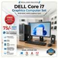 BHD 75,  DELL Core I7 Computer Set 16GB RAM AMD Graphics DELL Monitor With Speakers 120GB SSD+500GB