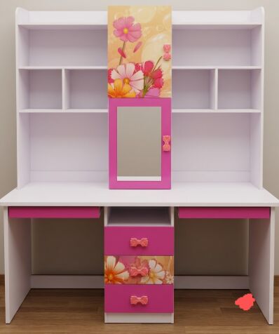 Jubail, Furniture, SAR 235,  🌸 Pink Study Table / Desk For 2 + 2 Chair: URGENT