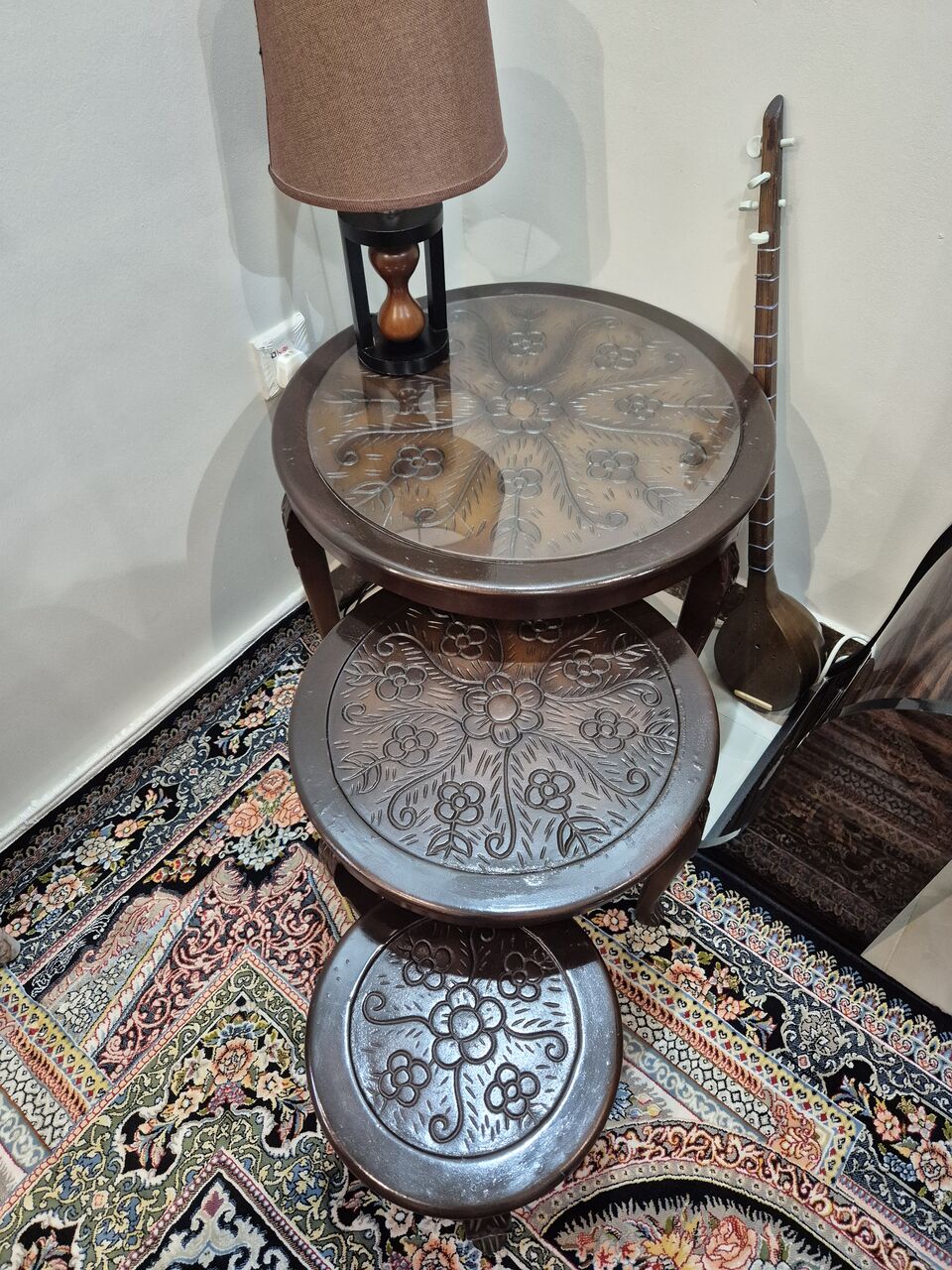 Al Rehab, Furniture, SAR 500,  Round Table Set With Lamps Set