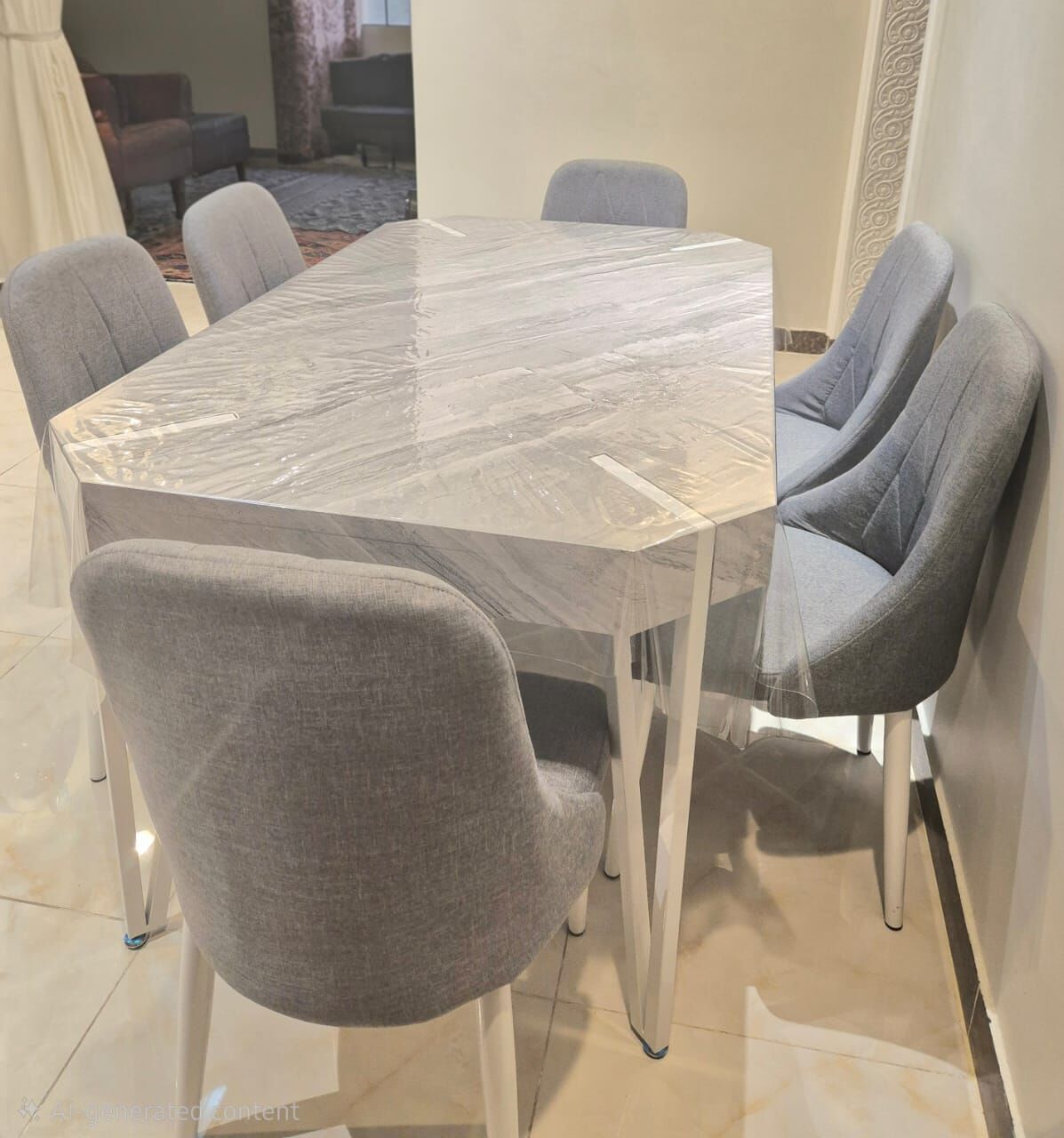 Al Rehab, Furniture, SAR 750,  6-Seater Dining Table & Chairs Set