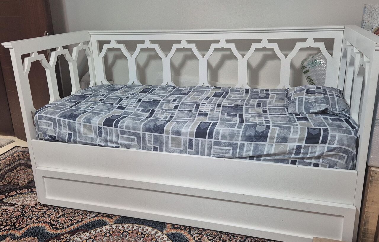 Al Rehab, Furniture, SAR 500,  Single Bed With Mattress & Full-Length Storage Drawer