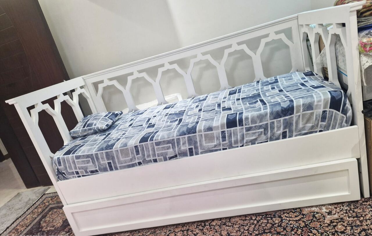 Al Rehab, Furniture, SAR 500,  Single Bed With Mattress & Full-Length Storage Drawer