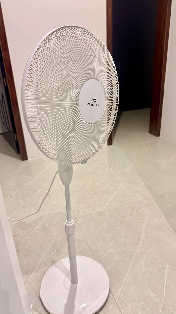 Abqaiq, Furniture, SAR 70,  Classpro Stand Fan, 3 Blades, 40W, White.