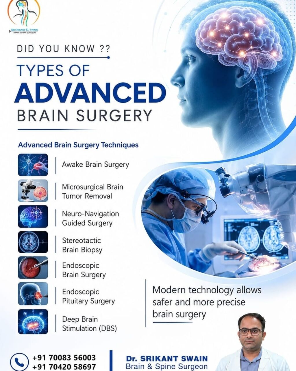 Bhubaneswar, Health, Types Of Advanced Brain Surgery | Best Neurosurgeon In Bhubaneswar | Dr. Srikant Swain