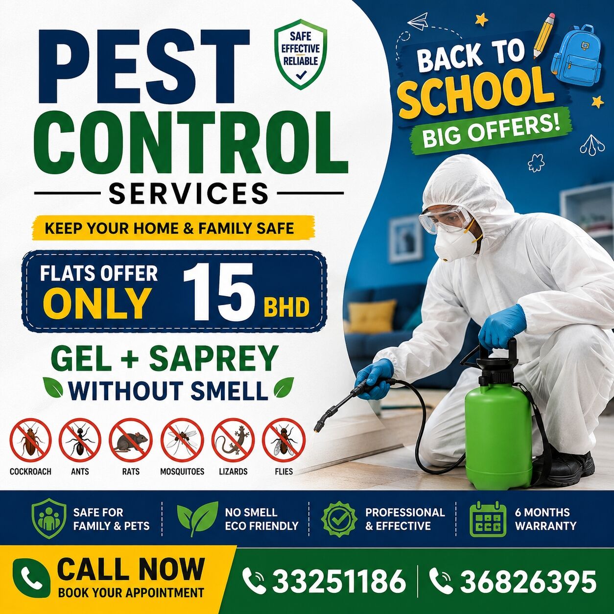 Manama, Pest Control, Back To School Offer Just Only 15 BHD Book Your Appointment Rubeena Pest Control Services