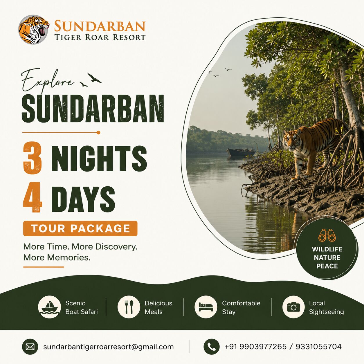 Kolkata, Travel, 3 Nights 4 Days Sundarban Tour Package - Sundarban Tiger Roar Resort