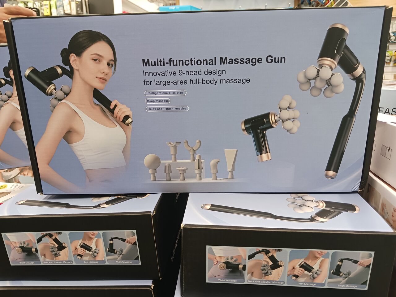Manama, Health & Beauty Items, BHD 10,  Cordless Massage Gun With A 9-head Design Meant For Full-body Relief