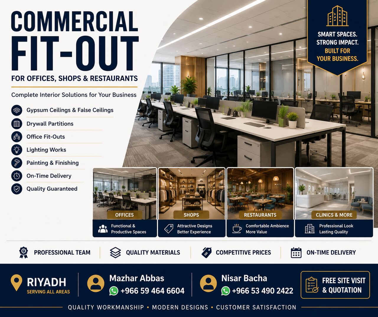 Makkah, Construction, Commercial Fit-Out | Office | Shop | Restaurant | Riyadh