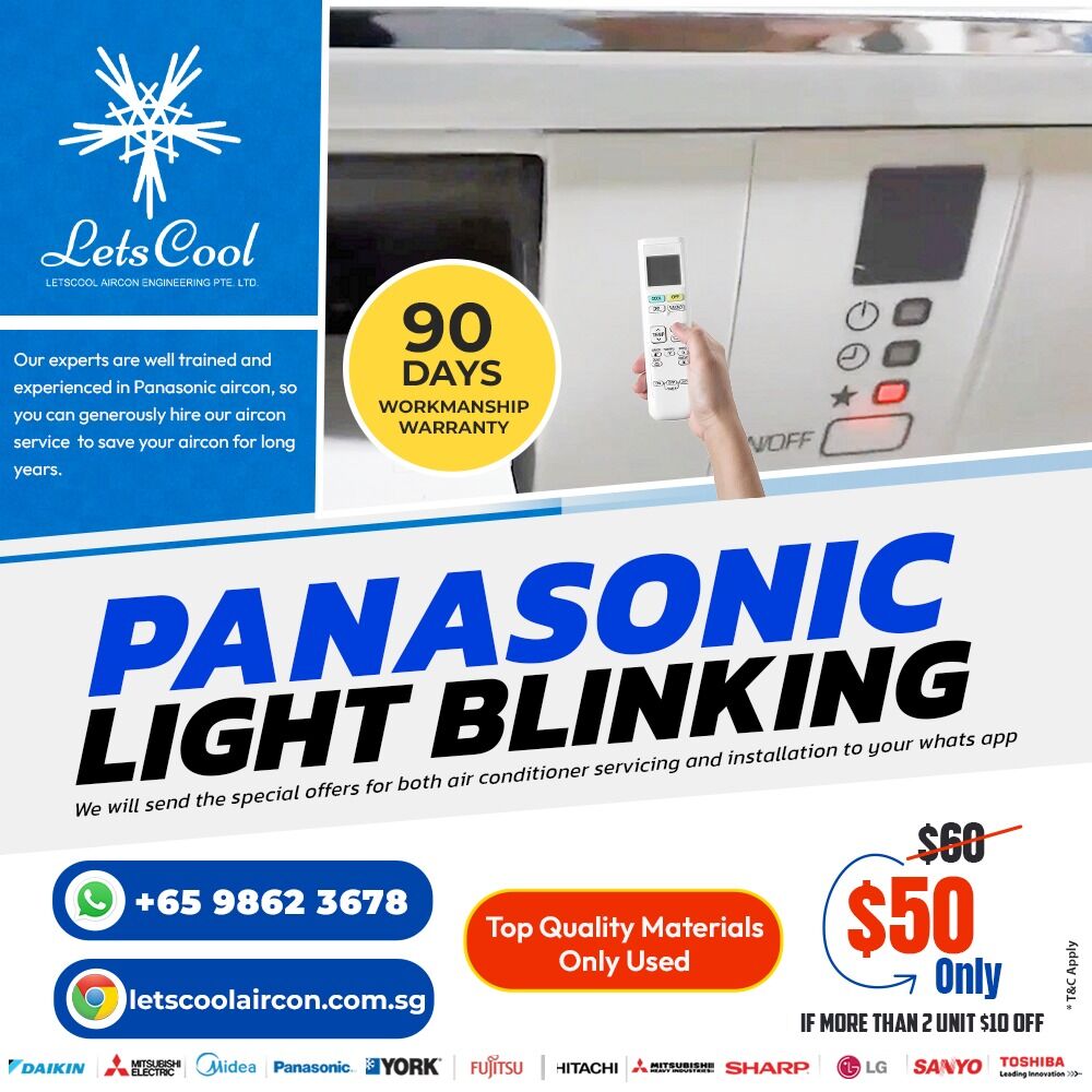 Singapore, Air Conditioners, SGD 50,  Panasonic Aircon Light Blinking