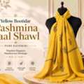INR 29,  Yellow Bootidar Pashmina Jaal Shawl &ndash; Pure Kashmiri