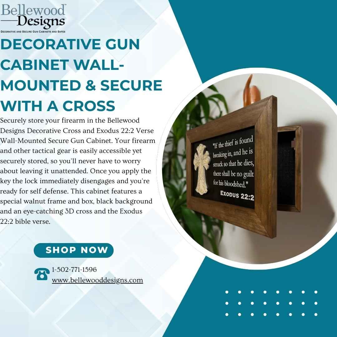 New York, Furniture, USD 159,  Decorative Gun Cabinet Wall Mounted Secure Storage