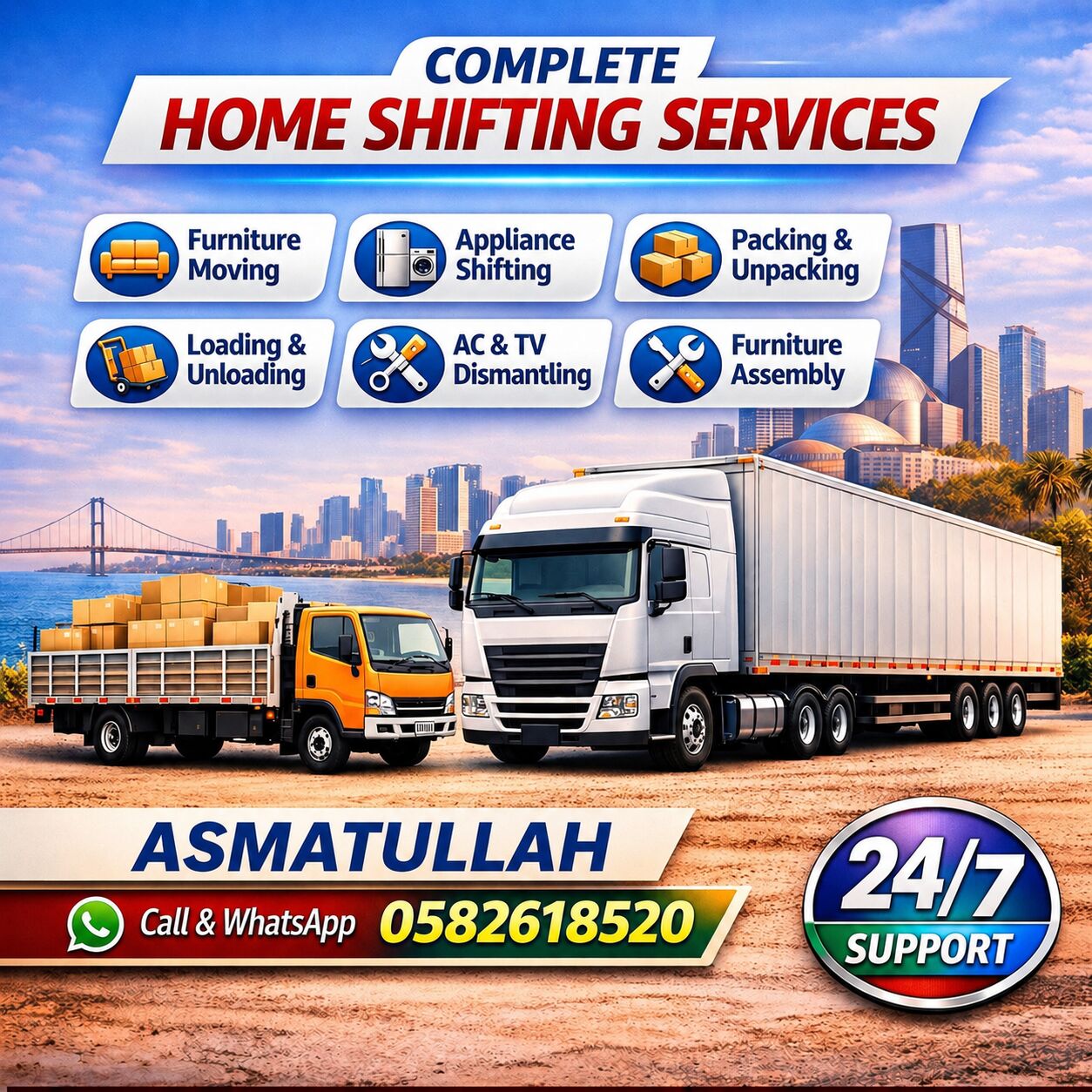 Al Rakah Al Shamaliyah, Labor/Moving, HOUSE ⟵oSHIFTING MOVERS PACKERS COMPANY PROFESSIONAL TEAM TRUCK FOR RENT 0582618520