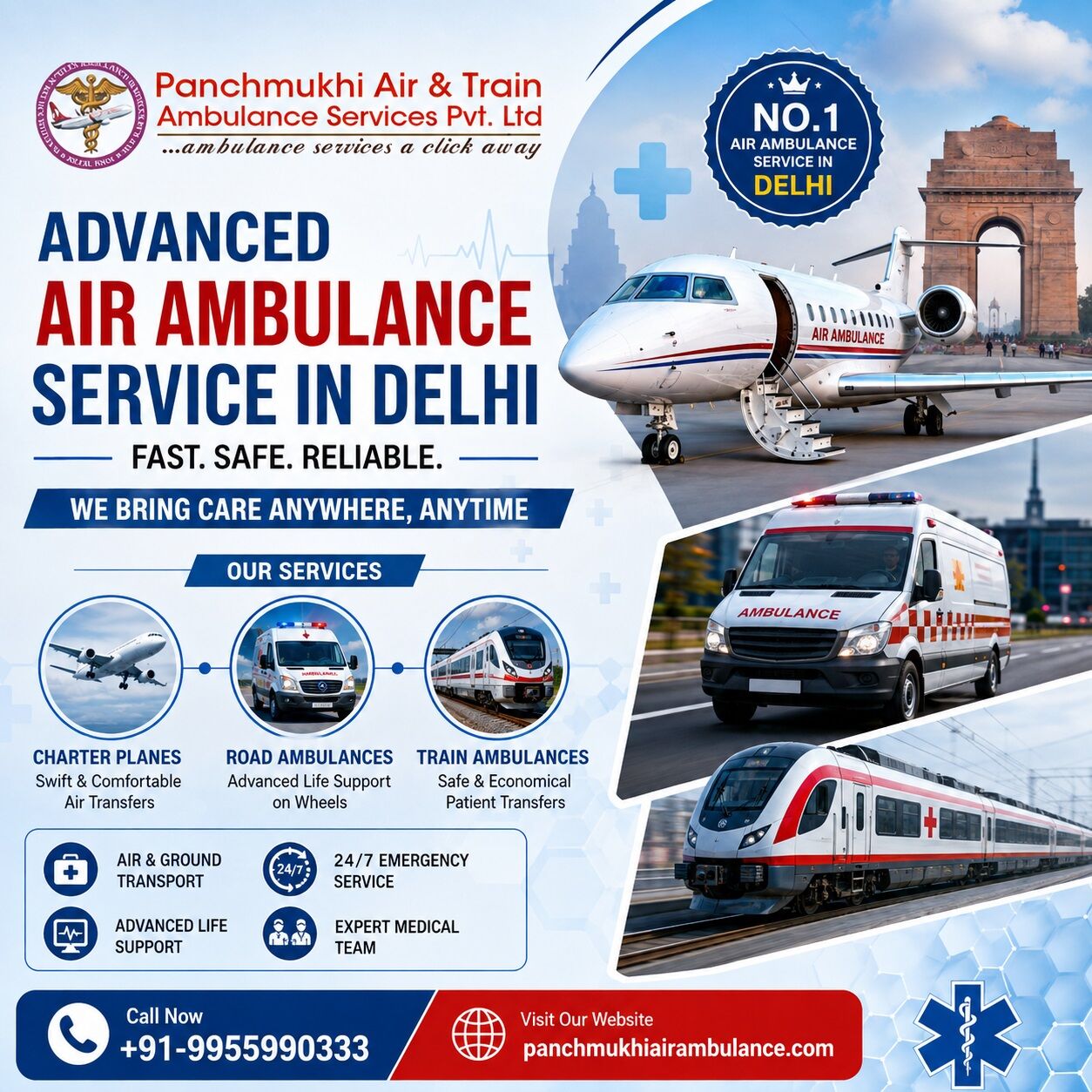 New Delhi, Health, Panchmukhi Air Ambulance In Delhi Is Dedicated To Providing A Safe Travel Experience