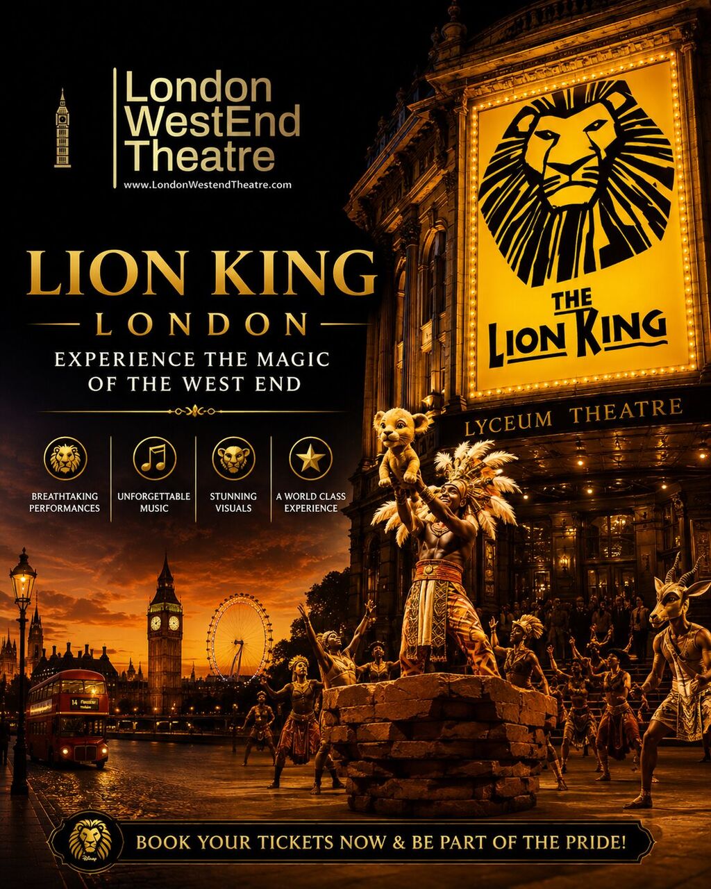 London, Tickets, GBP 43,  Lion King London &ndash; Experience The Magic Of The West End