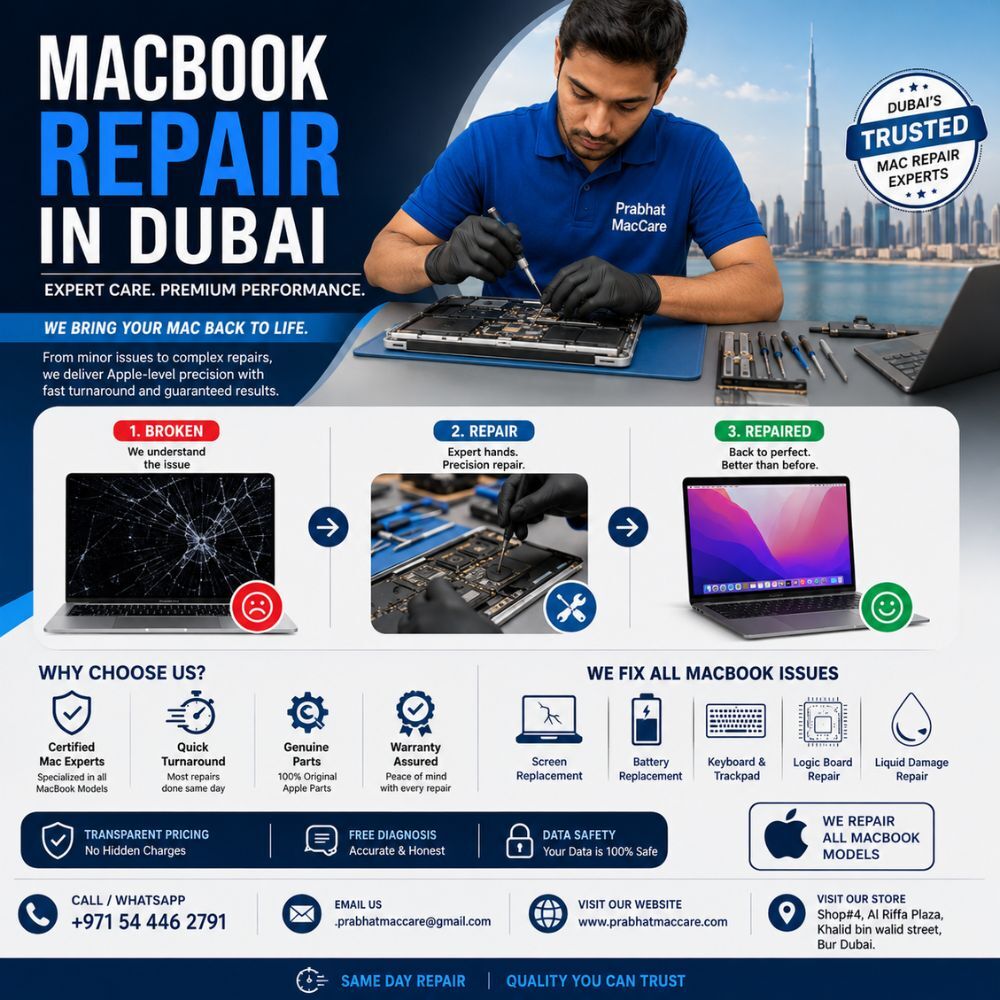 Bur Dubai, Electronics, AED 100,  Affordable MacBook Repair In Dubai For Battery, Keyboard And Charging Problems