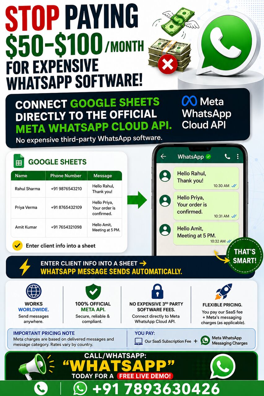 New York, Web Design & Development, Simple Automation Service -Google Sheets To WhatsApp