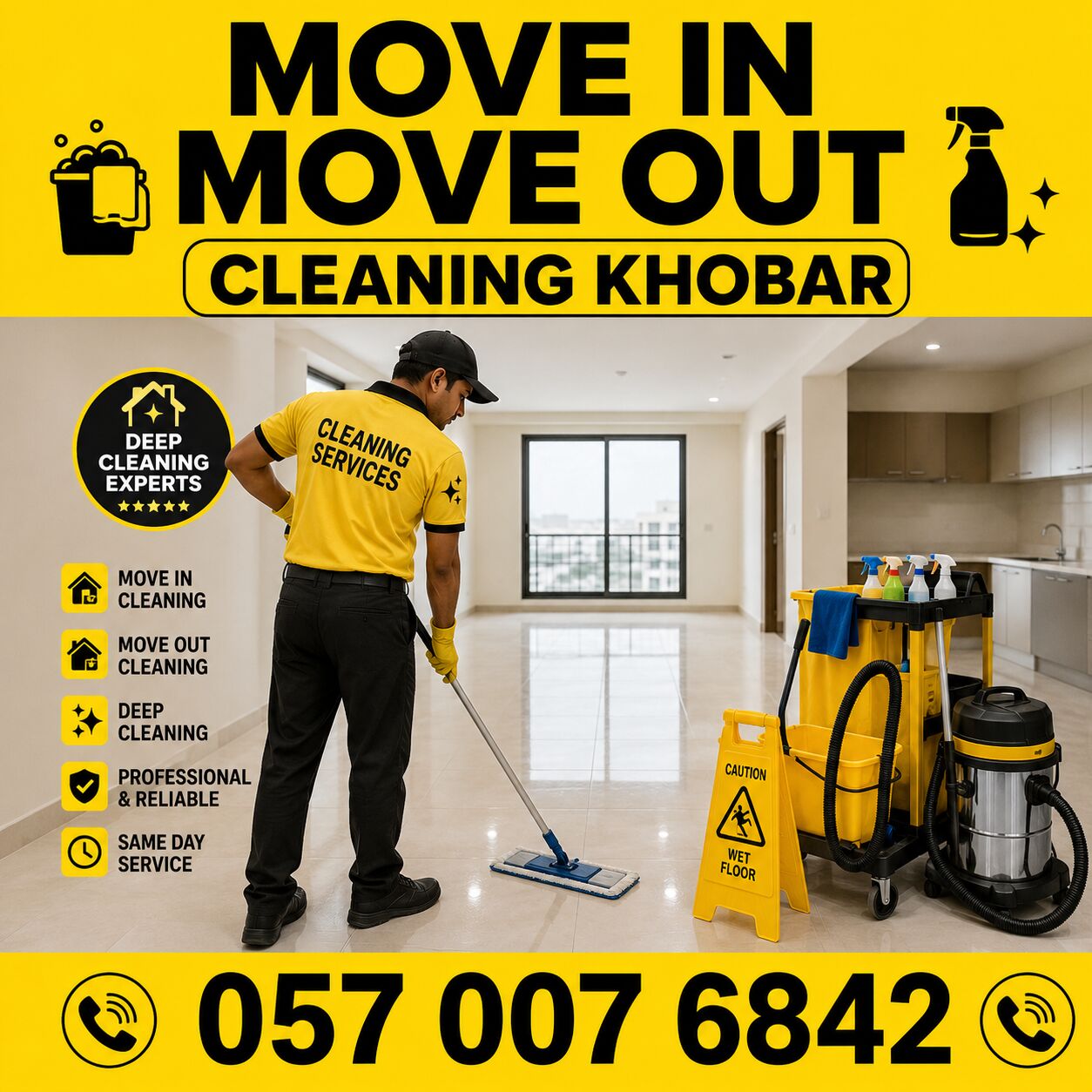 Al Rakah Al Janubiyah, Cleaning, 🟡🧽 MOVE IN MOVE OUT CLEANING KHOBAR 🧽🟡 057 007 6842