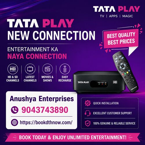 Mumbai, Electronics, INR 3600,  Tata Play New Connection Tiruvannamalai | HD DTH Installation