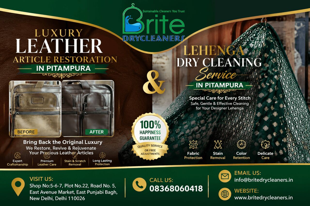 New Delhi, Cleaning, Luxury Leather Article Restoration In Pitampura | Brite Drycleaners