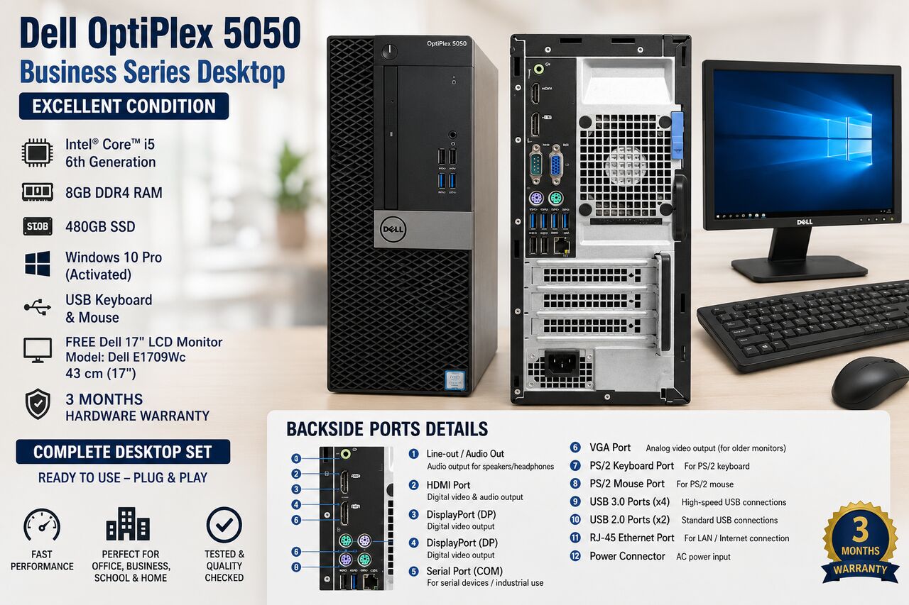Khobar, Computers, SAR 750,  💻 Dell OptiPlex 5050 Business Series Desktop