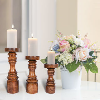 New York, Household Items, USD 35,  Buy A Wooden Pillar Candle Holder For Elegant Home Décor &ndash; Perilla Home