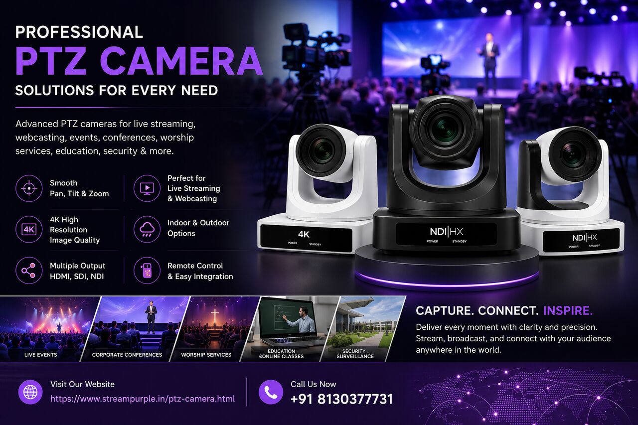 New Delhi, Business, Professional PTZ Camera Solutions For Live Streaming & Broadcast