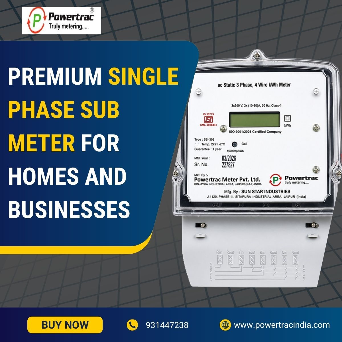 Jaipur, Electrical & Plumbing, INR 500,  Premium Single Phase Sub Meter For Homes And Businesses