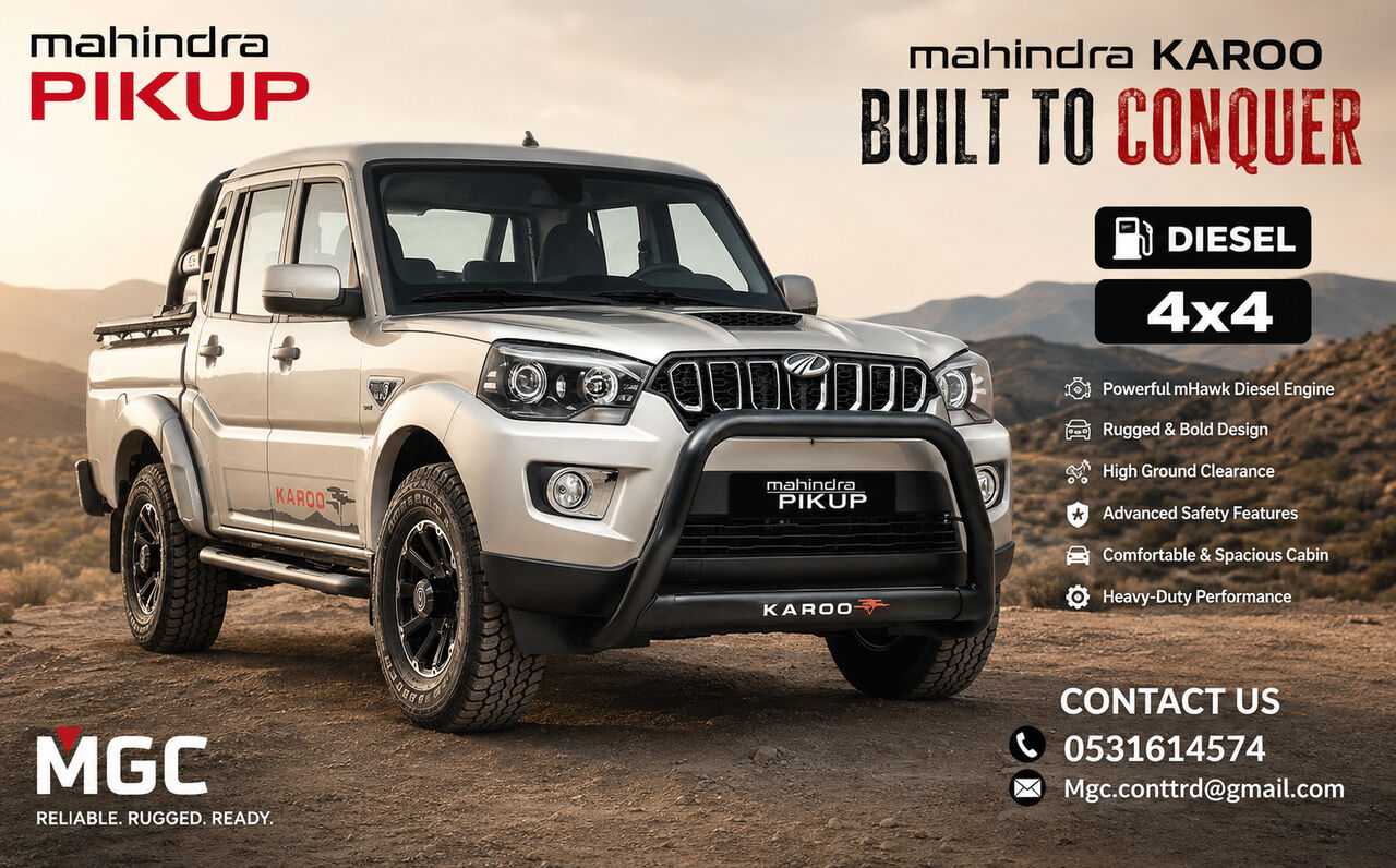 Makkah, Logistics, Mahrindra 4x4 Pickup 2025 For Monthly Rental