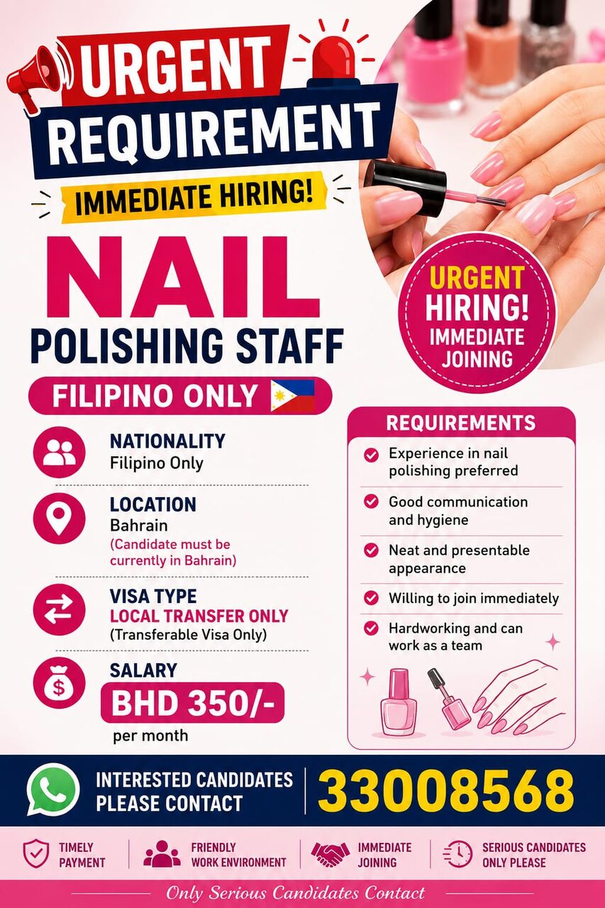Manama, Jobs, Nail Polishing Staff