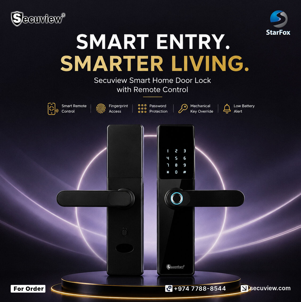 Doha, Electronics, QAR 620,  Secuview Smart Home Door Lock With Remote Control