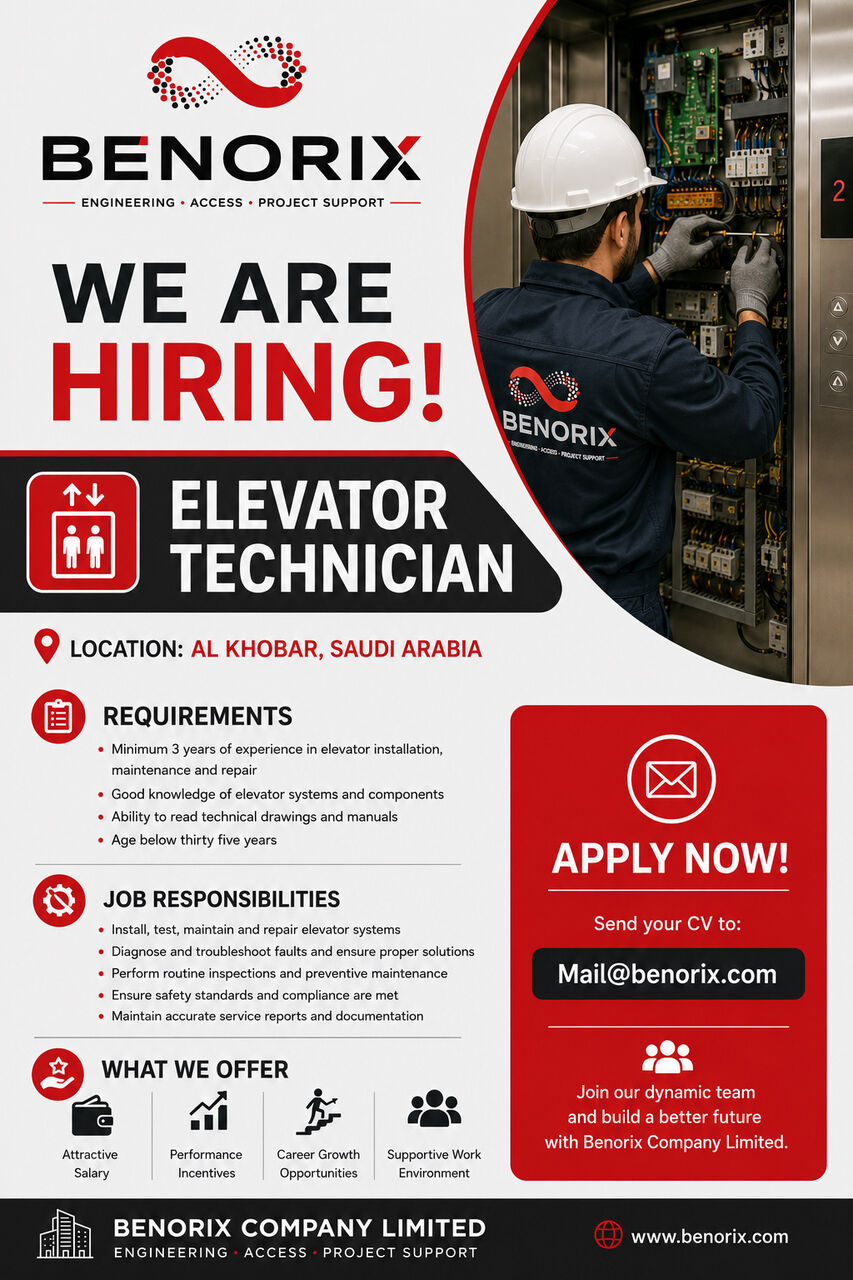 Khobar, Jobs, Elevator Technician
