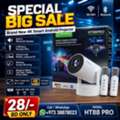 BHD 28,  Brand New 4K Smart Android 5G Projector With Remote & 2 Microphone