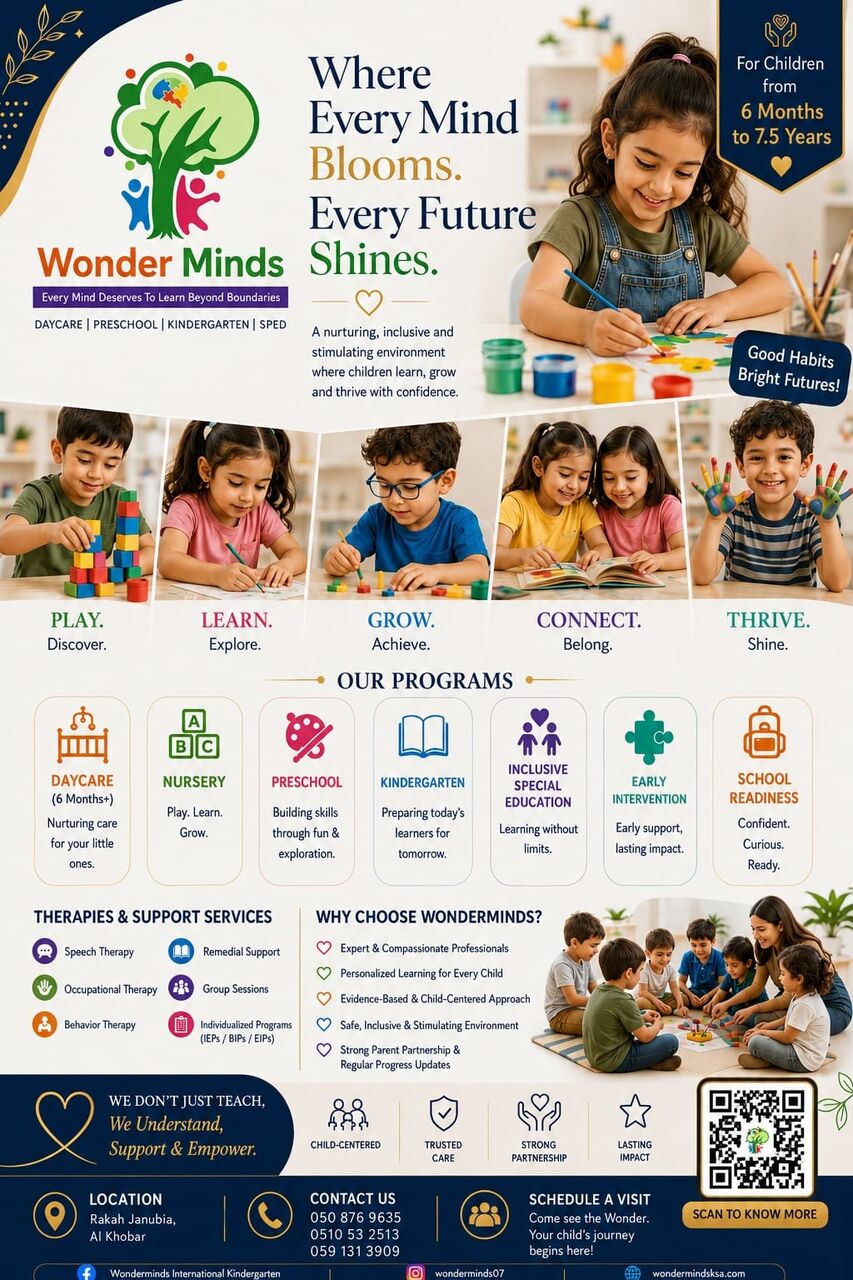 Khobar, Daycare, 🌟 Admissions Are Now Open At WonderMinds! 🌟