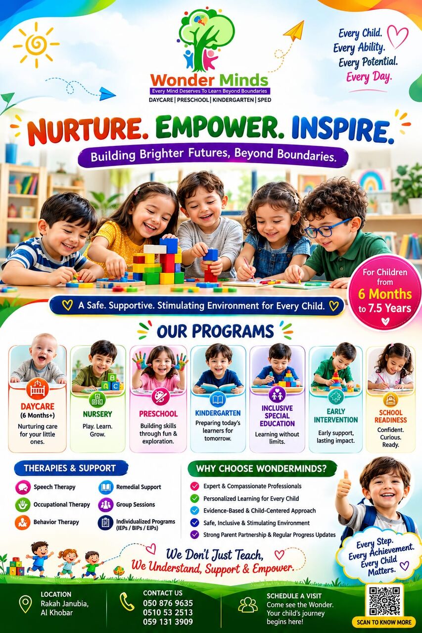 Khobar, Daycare, 🌟 Admissions Are Now Open At WonderMinds! 🌟