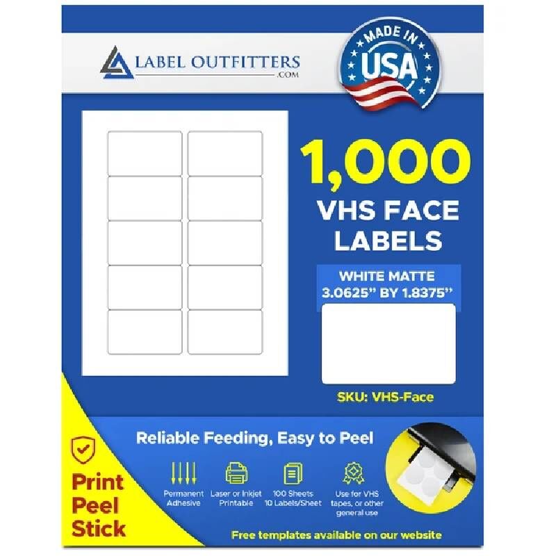 New York, Appliances, USD 12,  VHS Labels | Spine & Face Labels For Video Tapes