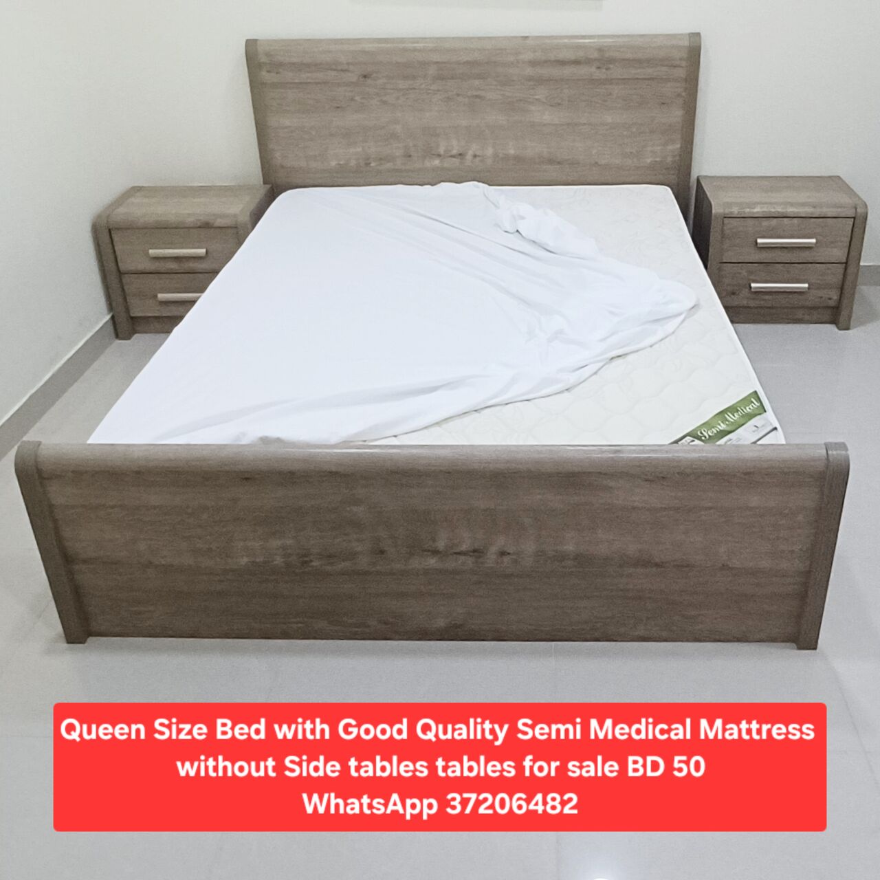 Manama, Furniture, BHD 50,  ✅️ Queen Size Bed With Mattress For Sale In Good Condition With Delivery