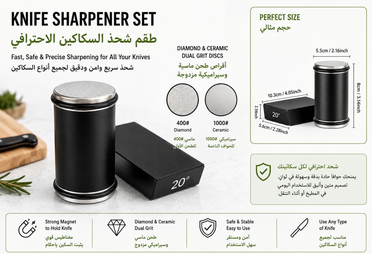 Al Manar, Household Items, SAR 50,  🔪 Professional Knife Sharpener – Get Razor-Sharp Knives At Home