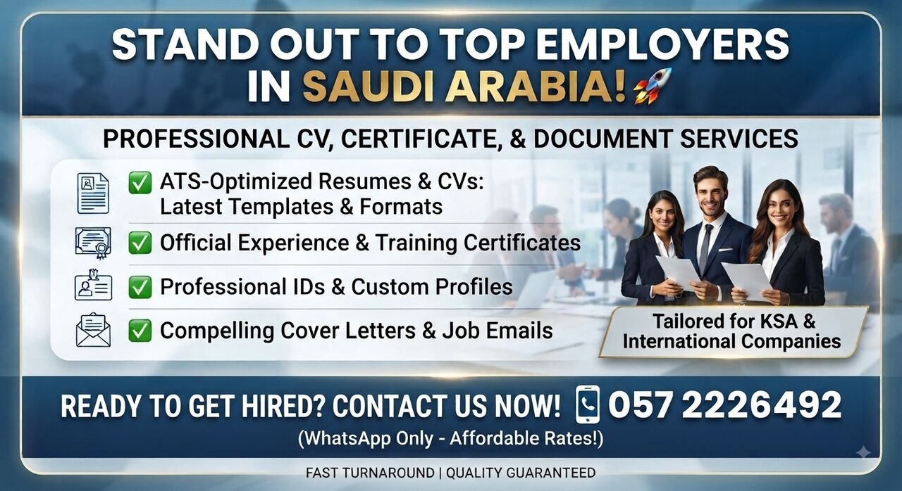 Jubail, Jobs, ​Expert ATS CV, Certificate & Cover Letter Services – WhatsApp Now!