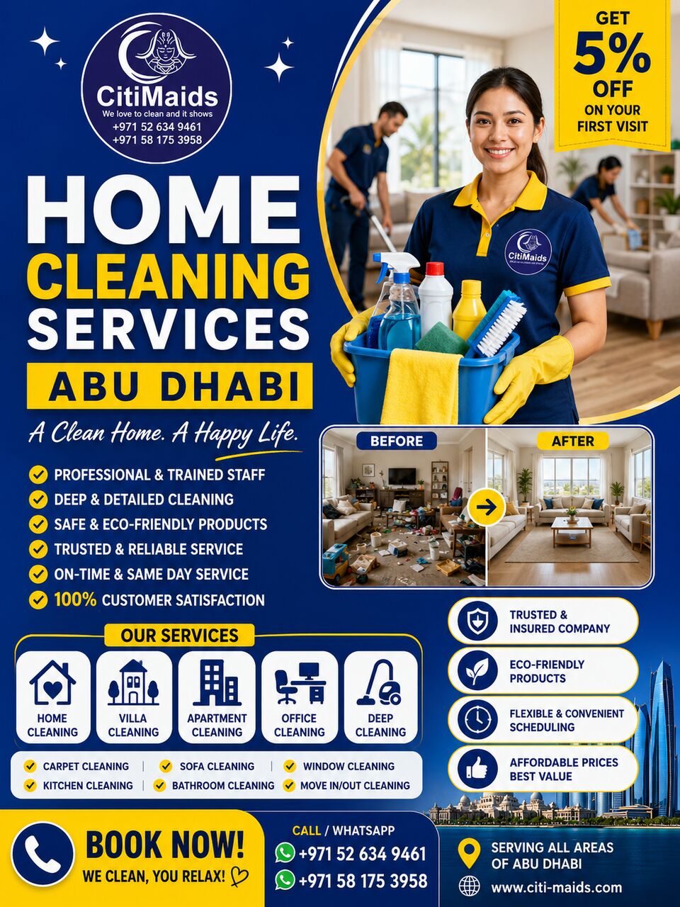 Abu Dhabi, Cleaning, Home Cleaning Services Abu Dhabi- 24 Hours Cleaning Services