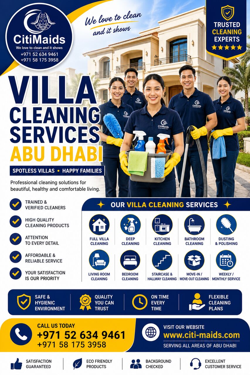 Abu Dhabi, Cleaning, Villa Cleaning Services Abu Dhabi | Professional Villa Deep & Regular Cleaning