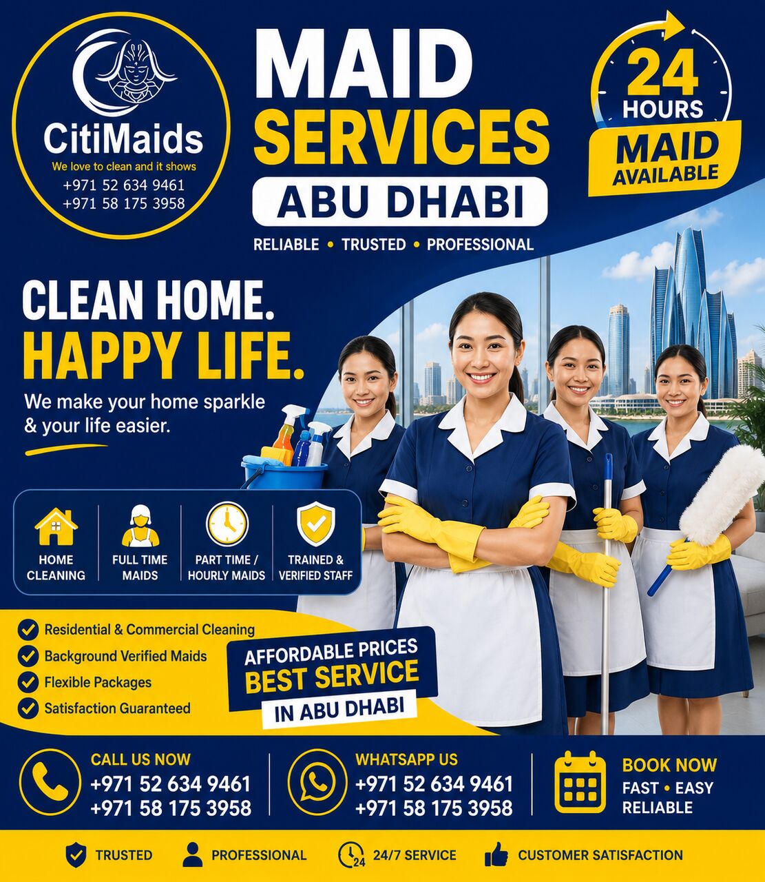 Abu Dhabi, Cleaning, Part-Time Cleaning Services Abu Dhabi | Flexible & Affordable Home Cleaning