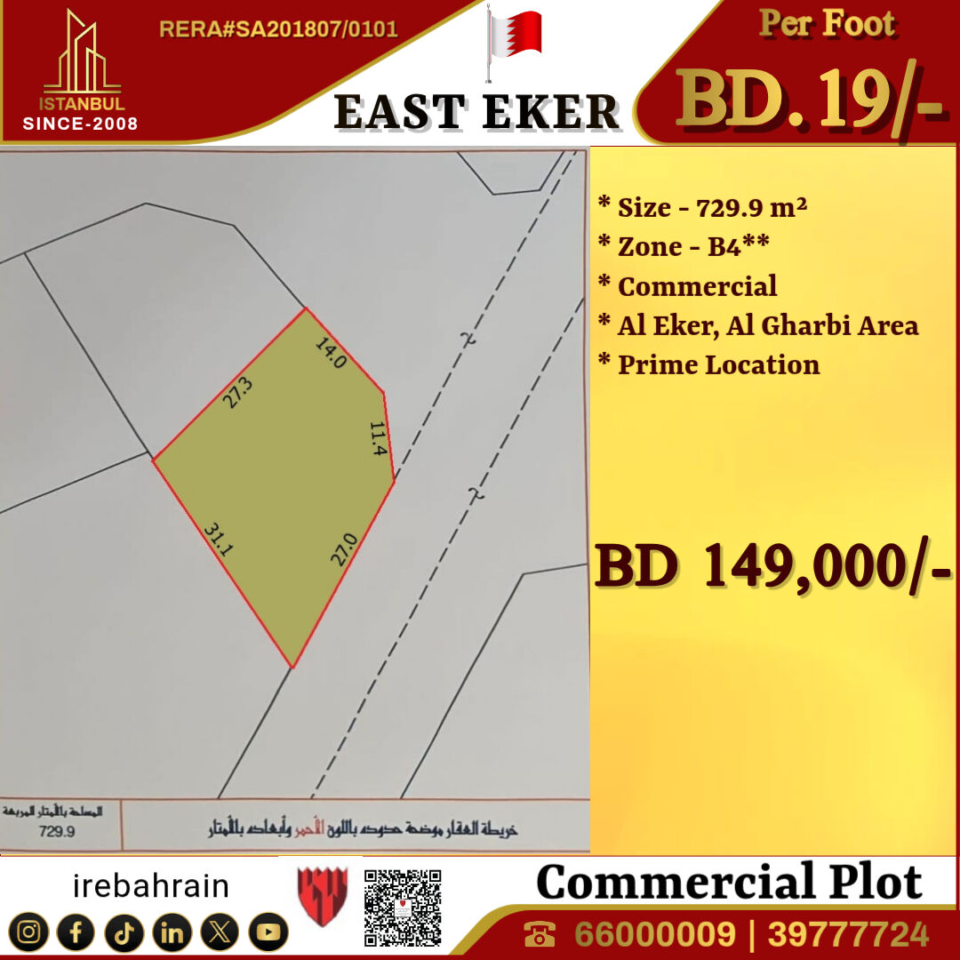 Sitra, Commercial Plots, BHD 19,  Commercial Plot For Sale In East Eker, Sitra