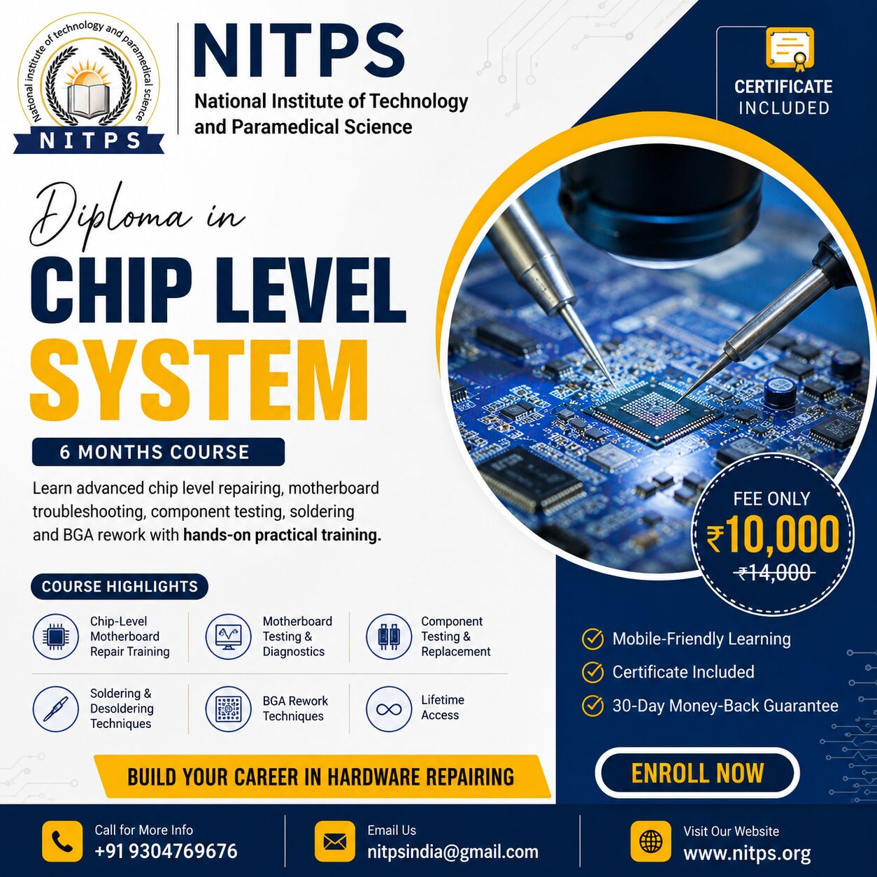 Ghaziabad, Education, Diploma In Chip Level System &ndash; 6 Months | NITPS