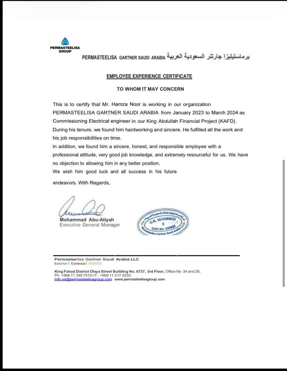 Jeddah, Job Seekers, Commissioning Electrical Engineer
