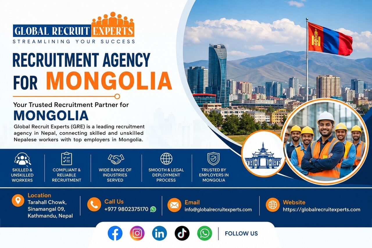 Ulan Bator, Manpower, RECRUITMENT AGENCY FOR MONGOLIA