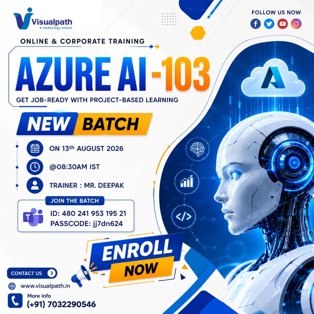 Hyderabad, Education, Azure AI-103 New Batch: Master AI Skills With Expert Training