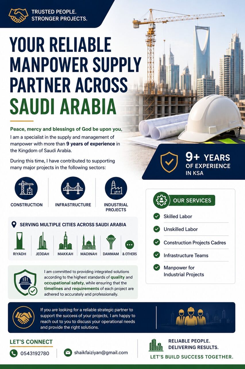 Riyadh, Construction, Manpower Supplier