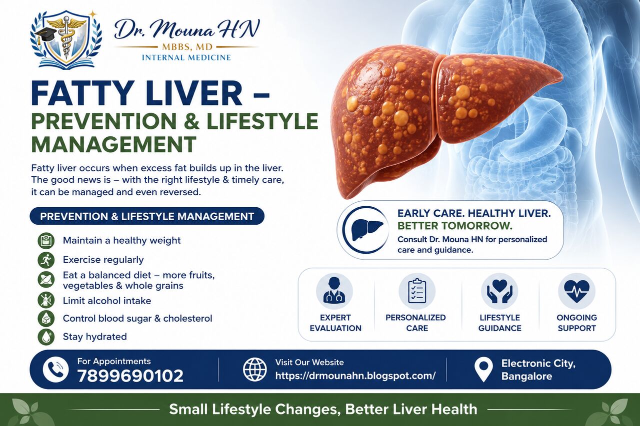 Bangalore, Health, Fatty Liver &ndash; Prevention & Lifestyle Management &ndash; Dr. Mouna HN