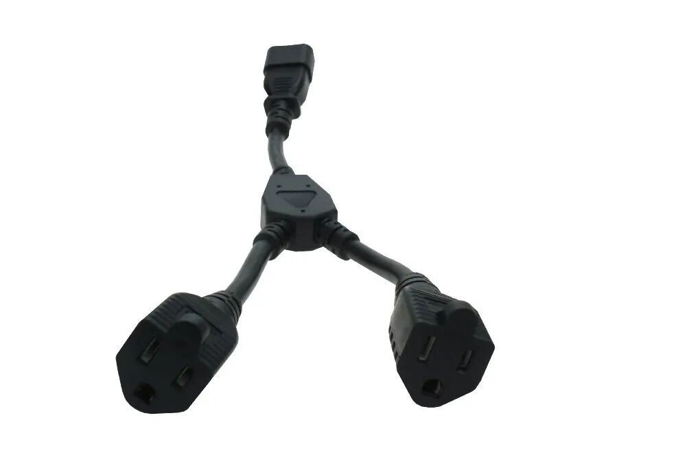 New York, Electronics, USD 8,  Buy Splitter Power Cord IEC 60320 C14 To NEMA 5-15R X 2 SJT 16 AWG 13A/125V