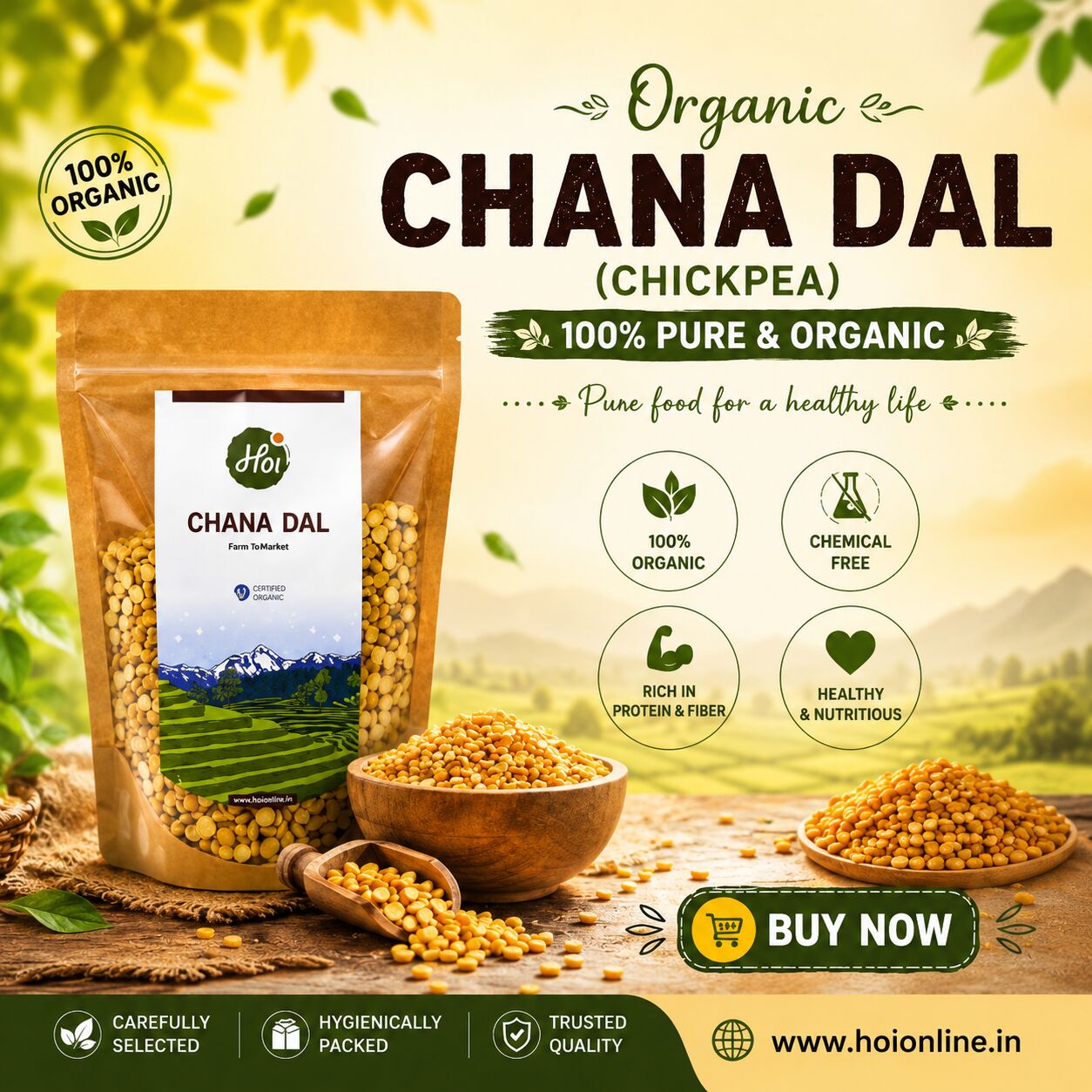 Mumbai, Food & Drink, Buy Organic Chana Dal - 100% Pure